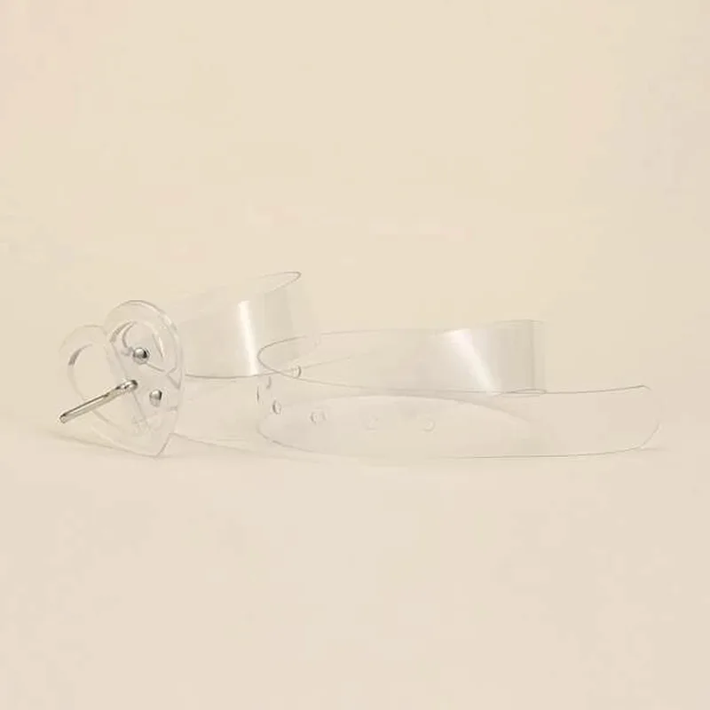 Новый прозрачный кожаный ремень с пуговицами