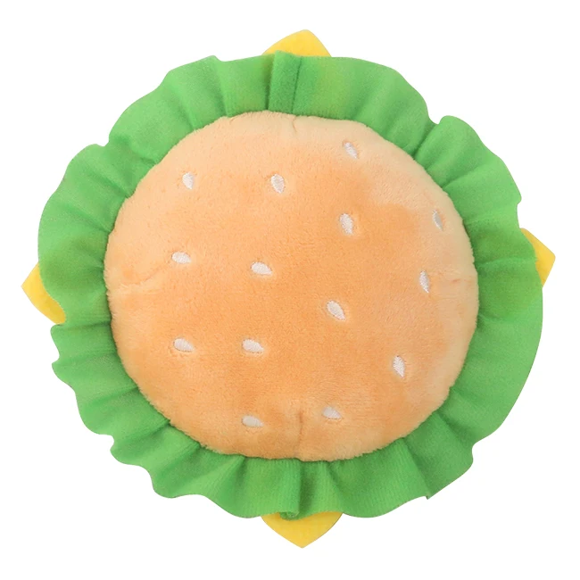 Fast Food Lunch Pack Design Soft Stuffed Plush Dog Pet Squeaky Toys for Chewing