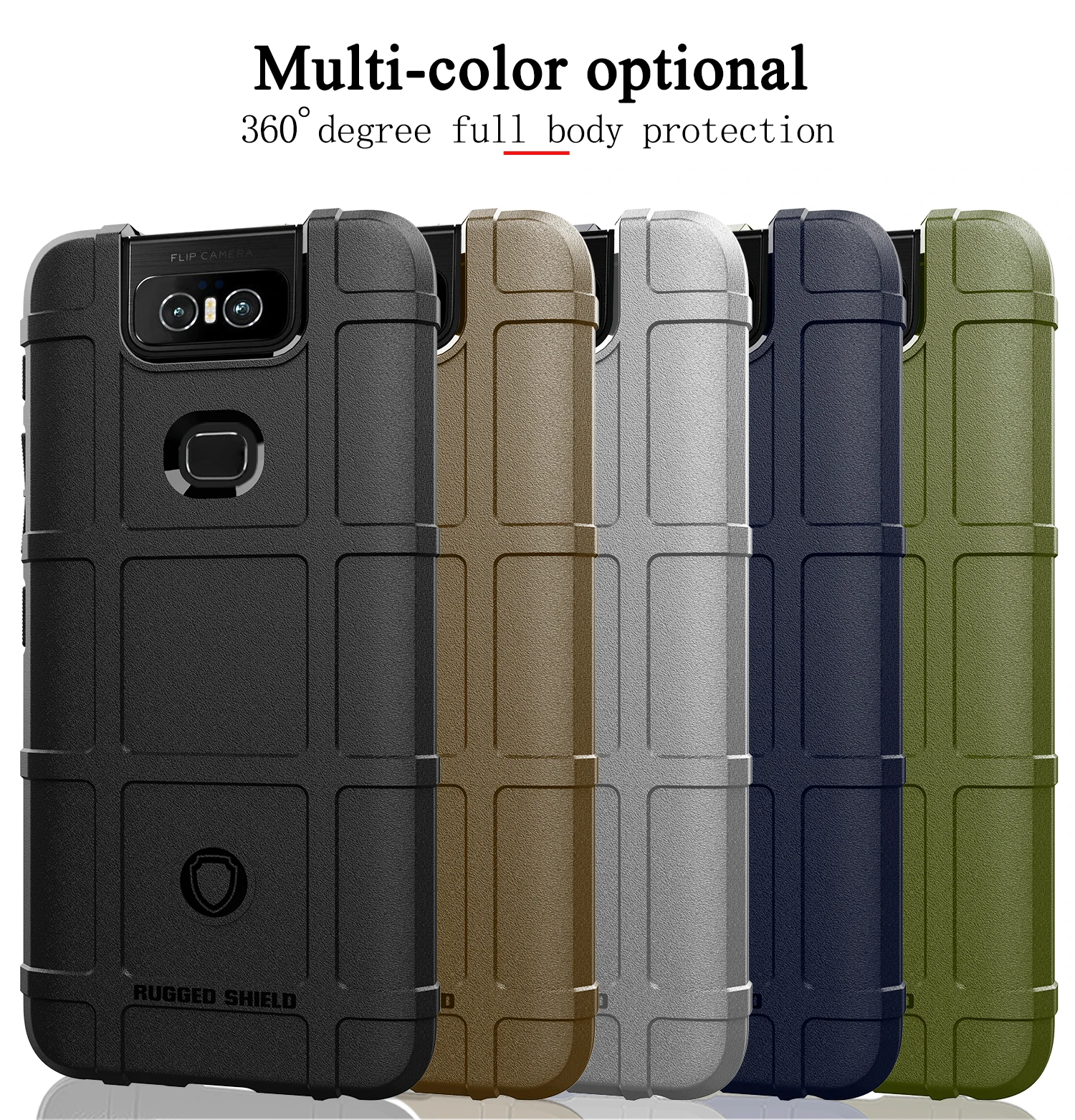 Rugged Shockproof Shield Soft Rubber Armor Case Cover For Asus zenfone 6 2019 ZS630KL