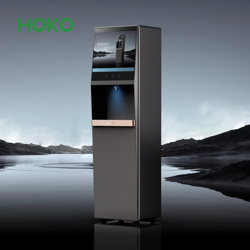 Commercial vertical water dispensers with playback screens advertising machines