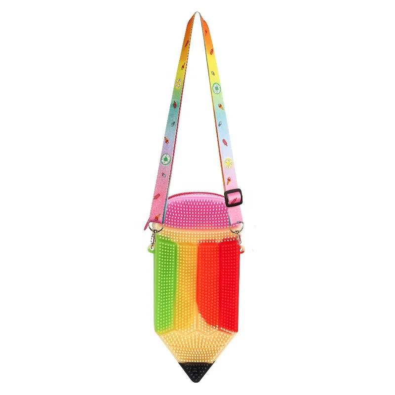 2021 Fashion Mini Kids Purse Crossbody Silicone Push Bubble Pencil Case Luxury Pop Its Bag Tote Handbag for Women Wholesale