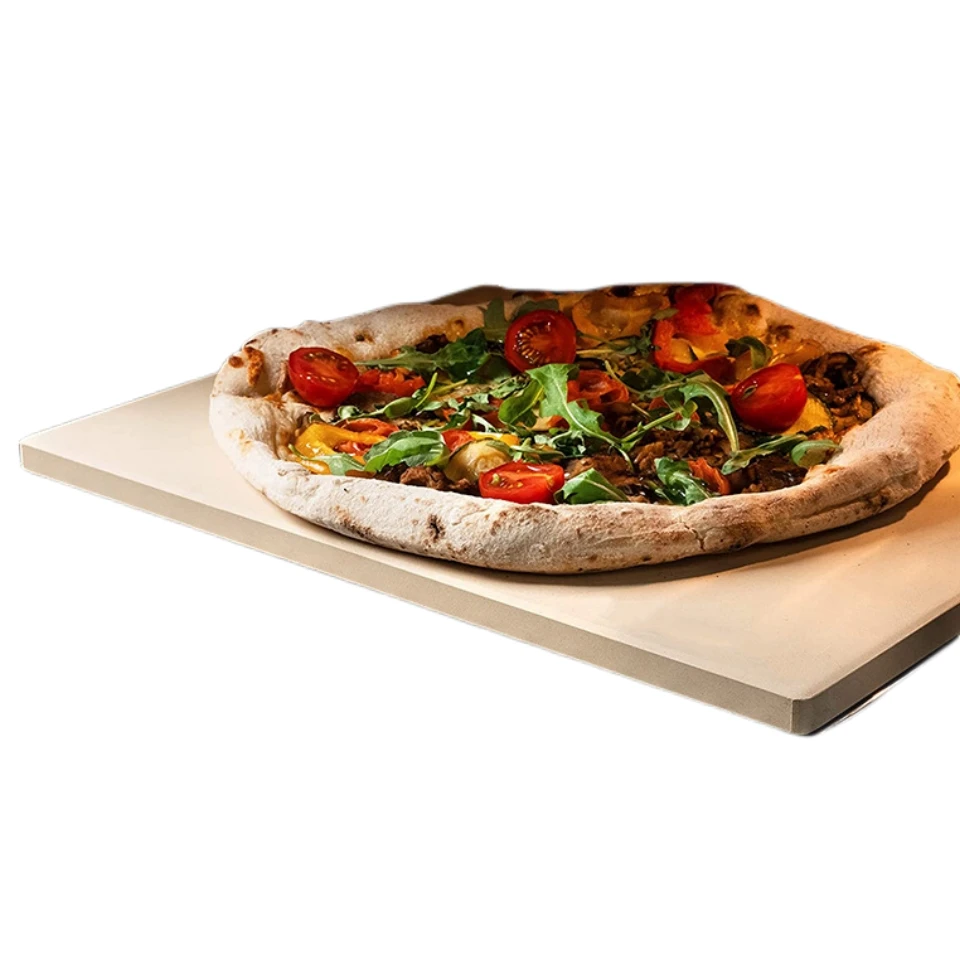 Wholesale Thermal Shock Resistant Pizza Baking Stone 15 x 12 Inch Rectangle Heavy Duty Cordierite Pizza Stone for Oven and Grill