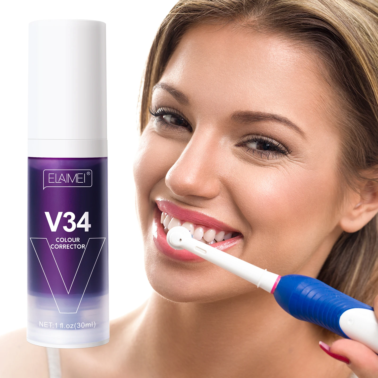 30ml ELAIMEI V34 Purple Toothpaste Removes Tartar Clean Oral Hygiene Fresh Breath Whitening Teeth Care Products