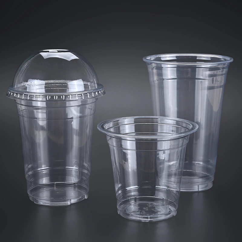customized plastic cup 16 oz disposal iced coffee cups bubble tea boba pet cold lemon tea plastic cups with lids vasos plastico