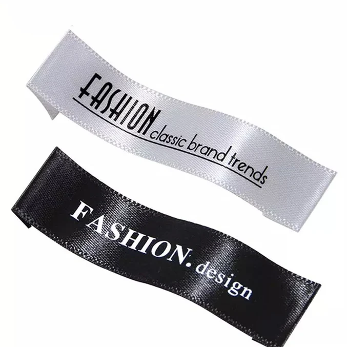 
Custom printed Beige cotton Woven Label For Clothing Care Labels Cartoon Shoes Bags Washable Garment Tags 