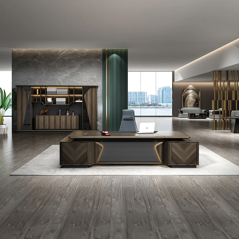 High-end luxury table office furniture manufacturer 3.2M wooden ceo office desk