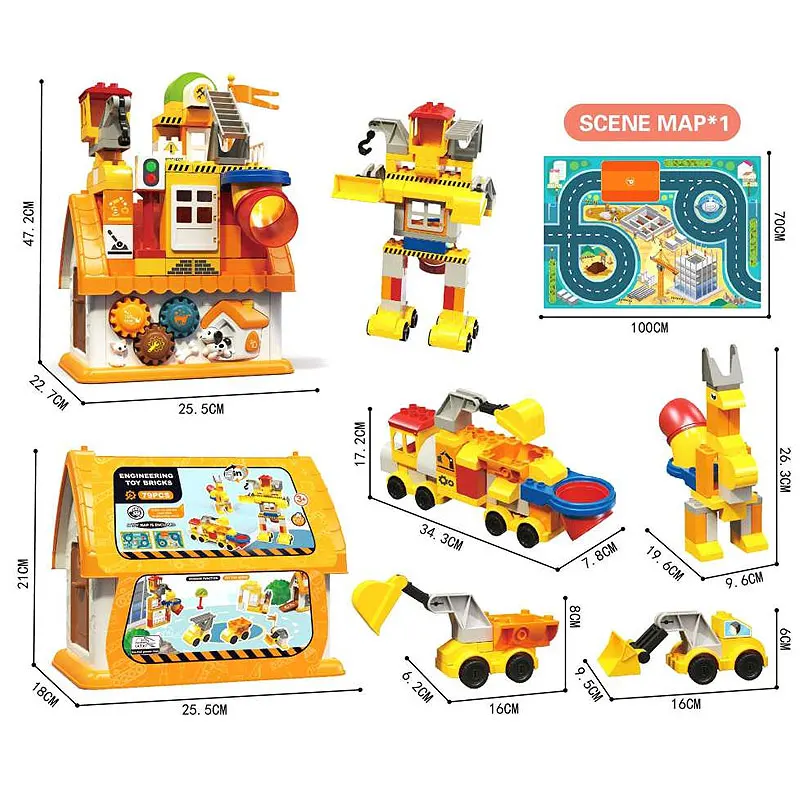 OEM ODM 3D Puzzle Diy High Quality Assembling Puzzle Color Mini Engineering Building Block Storage House Sets For Children