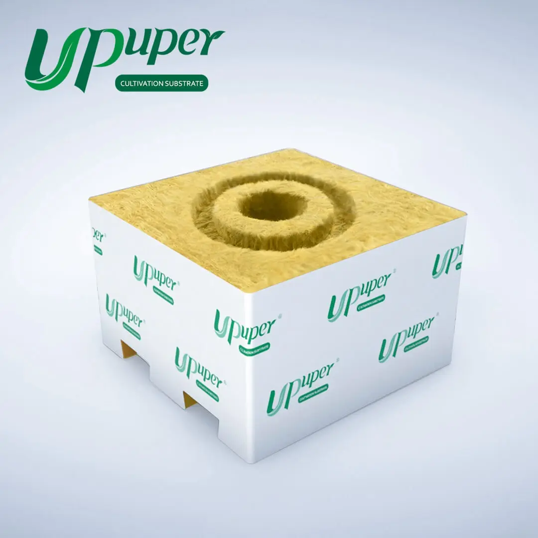 UPuper China manufacturer greenhouse cultivation cucumber 4 inches hydroponic grow rock wool