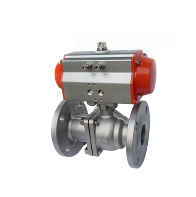ANSI Flanged connection RF 150LB full bore body SS304 PTFE seat DC24V Floating Ball valve with ASCO positioner