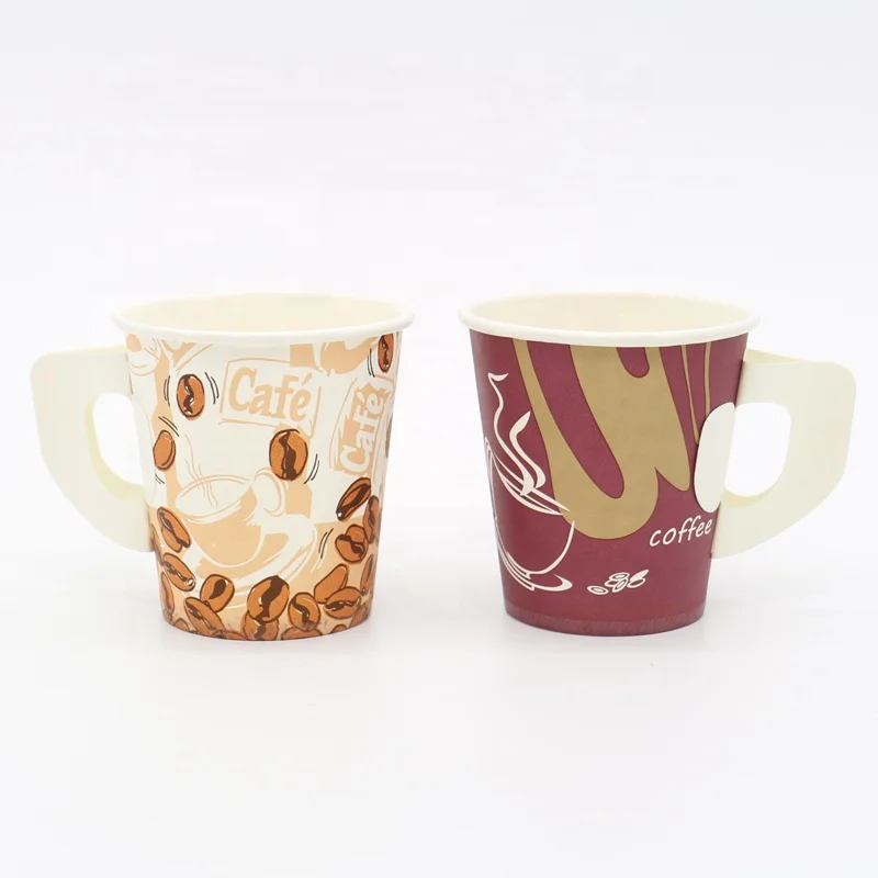 
China wholesale disposable paper coffee and tea cups with handle 