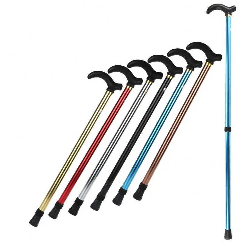 Adjustable Walking Stick 2 Section Stable Anti-skid Anti Shock Cane Crutch For Old Man Hiking Trekking Poles Cane