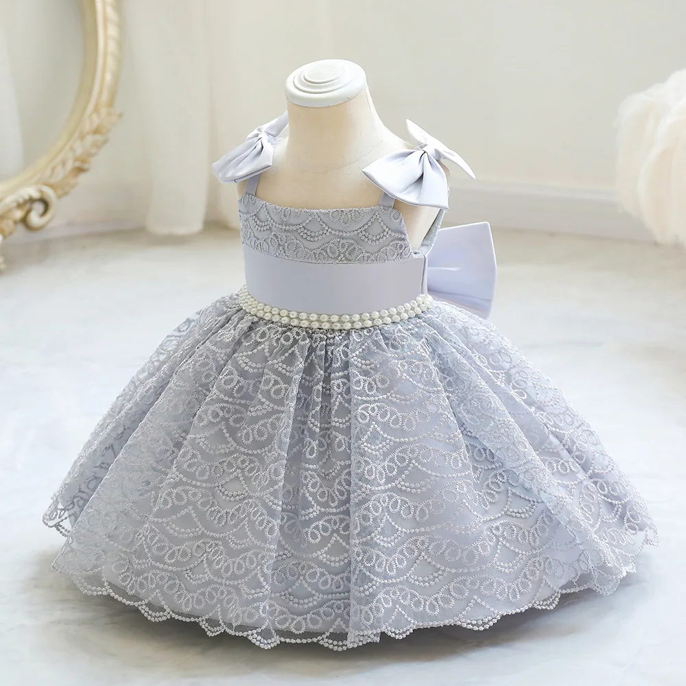 2023 Toddler Baby Girls Summer Off shoulder Dresses Princess 1 Year Birthday Party Dress Elegant Kids Christmas Wedding Costume