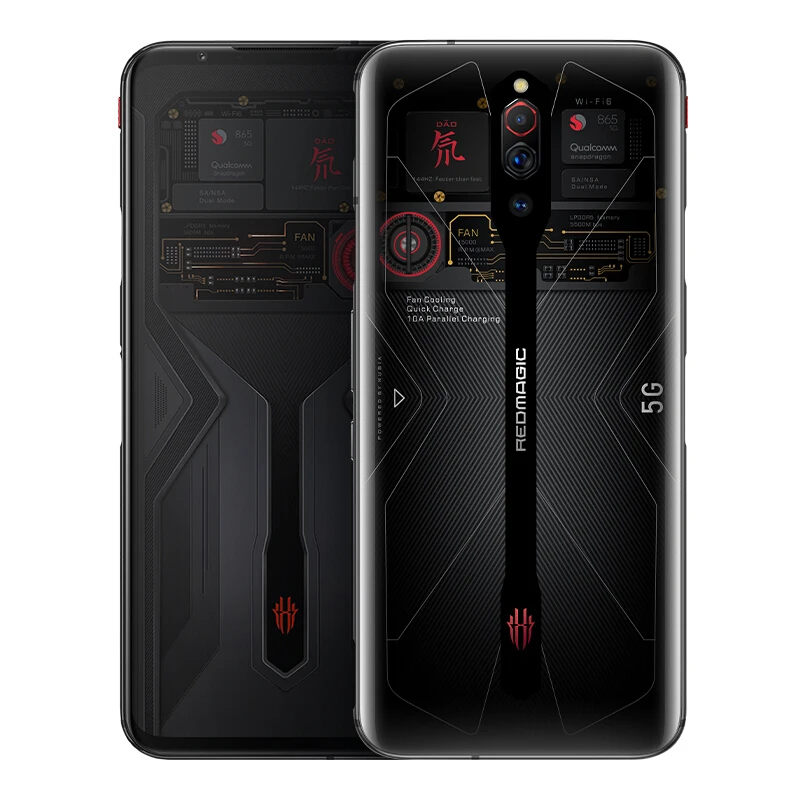Global Rom ZTE Red magic 5G Gaming Mobile Phone Android 10 QSD 865 6.65'AMOLED Turbo 64MP Fingerprint 4500mah