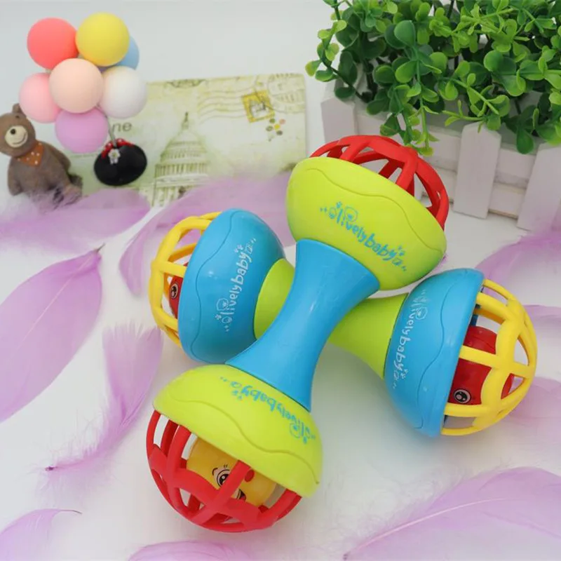 Newborn Baby Plastic Baby Rattle Teething Plastic Ball Bell Teether Baby Toys
