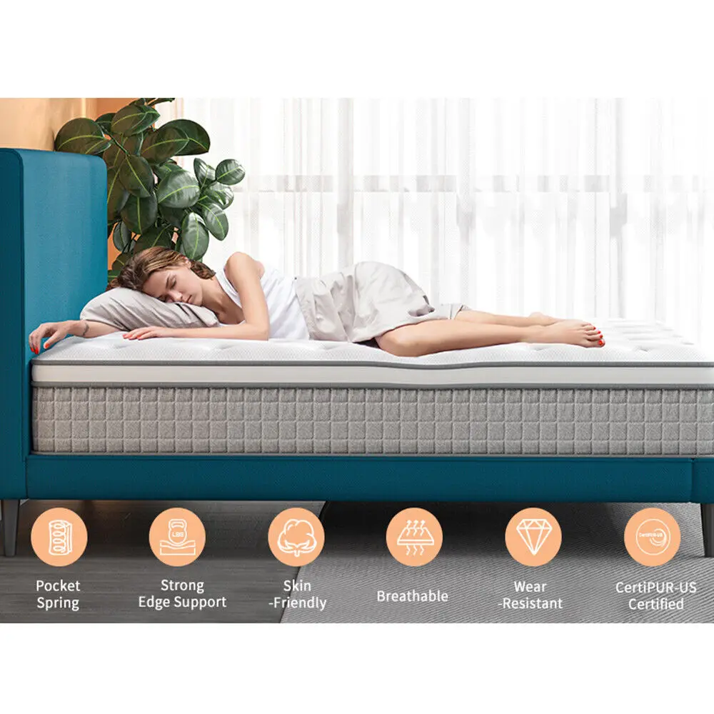 AIDI Euro Top Queen King Size Home Furniture Bedroom Sleep Pocket Spring Mattress