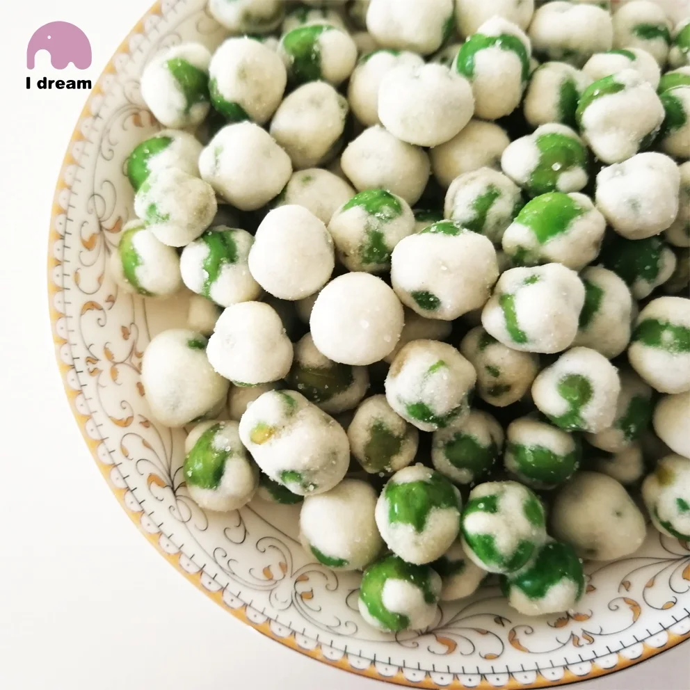 
White wasabi pea Edamame snacks coated pea soybean Seeds 500g bag packing 
