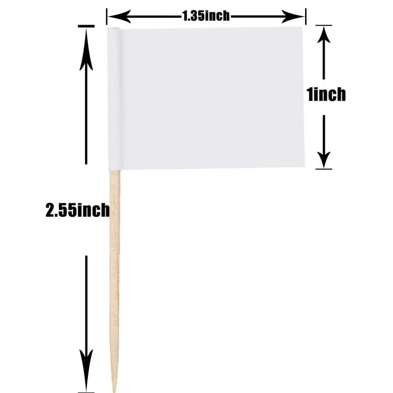 
Customized blank white toothpick logo cheese tag cake topper for holiday food decoration toothpick flag 
