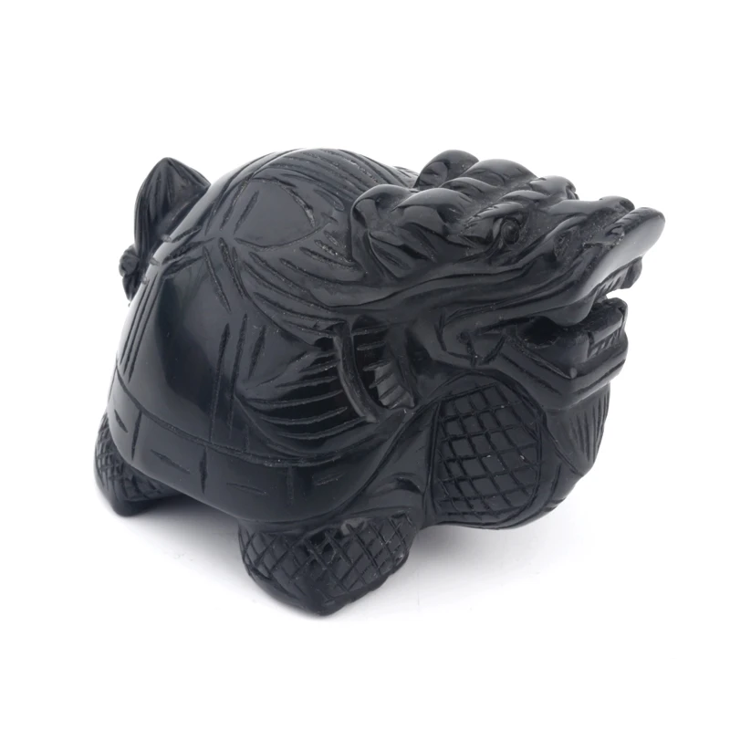 Wholesale High Quality Healing Crystal Crafts Obsidian Dragon Turtle For Home Decoration