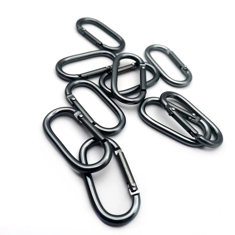 Custom bulk oval spring snap hook climbing carabiner clip and hook aluminum o-hook
