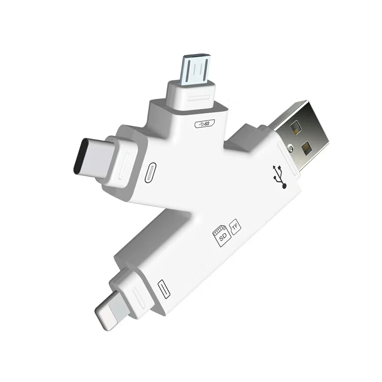  Новый 4 в 1 i флеш-накопитель USB Micro SD и TF кардридер адаптер для iPhone XS max/ /X/7 8 PLUS iPad Touch MAC