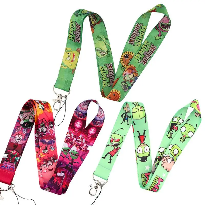 New Childhood Mobile Game Zombie Intruder Mobile Phone Rope ID Card Hanging Rope Mobile Phone Hang Tag Key Chain Accessories