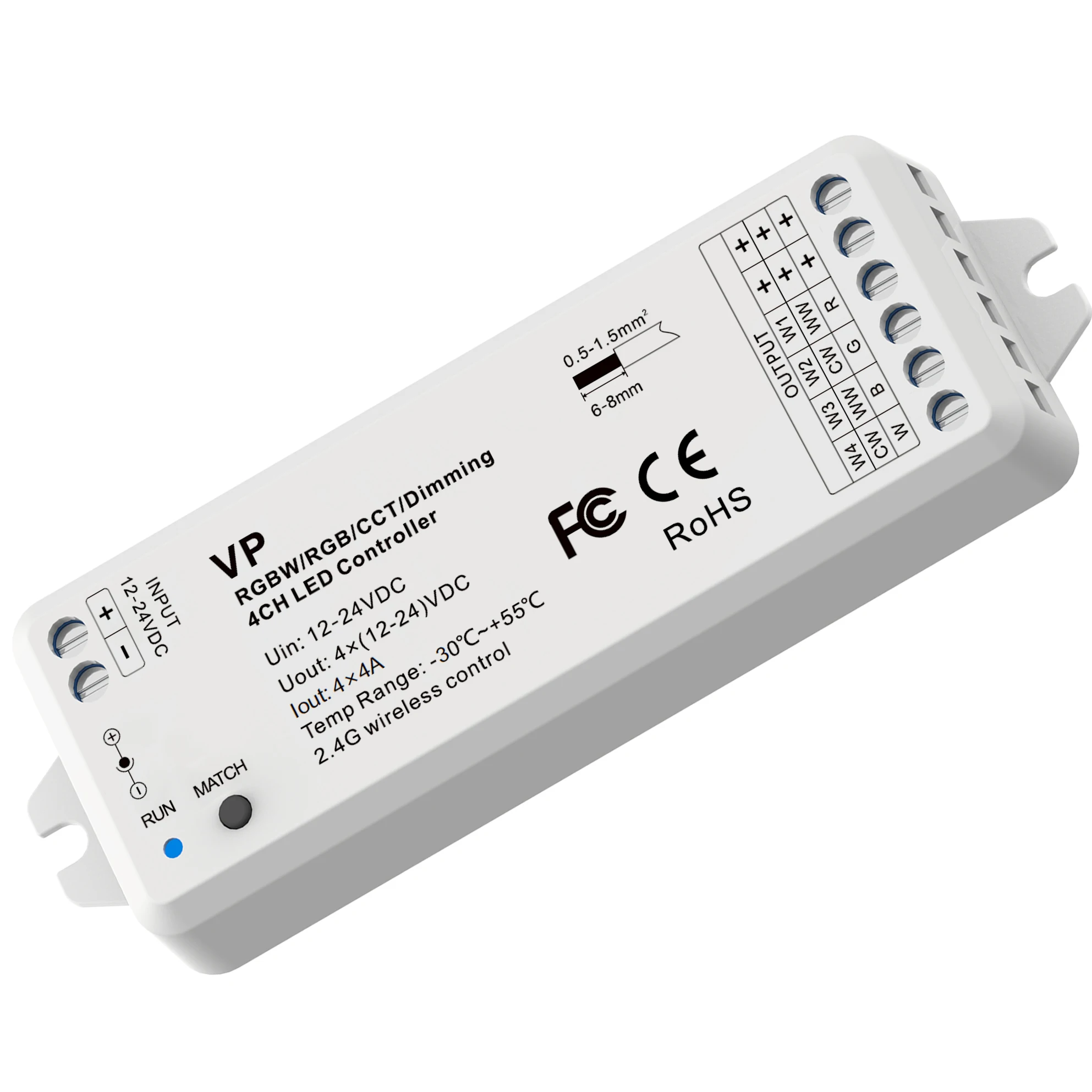 Skydance VP RF2.4G Wireless 4 Channel LED Controller mini remote dimmer RGBW/RGB/CCT/Brightness Led receiver