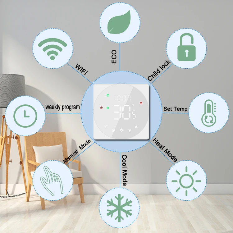 TOUPWELL/OEM manufacturer 12V hotel room smart smart thermostat wifi radiator thermostat for hvac