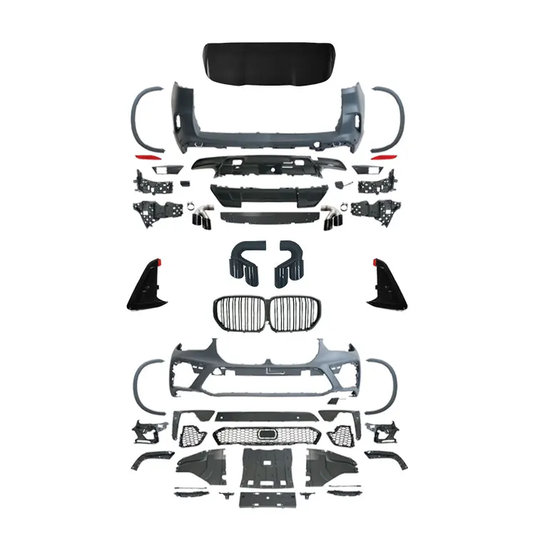High quality F95 X5M Bodykit for bmw X5 G05 Upgrade to X5M Car Bumper Side Skirts Roof Spoiler Over Fenders