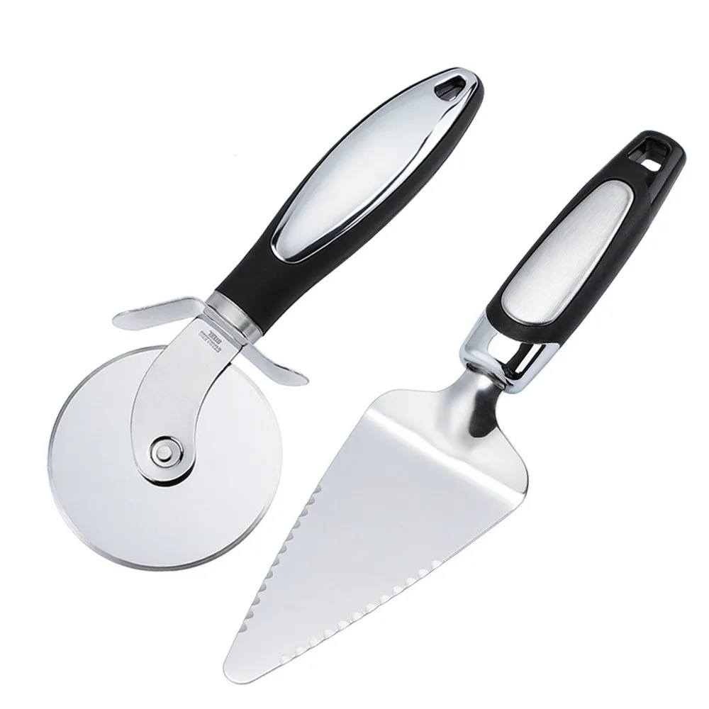 Customized Logo Pizza Cutter With Protective Case Multi-purpose Cake Shovel Pizza Cutter Wheel and Pizza Server Set