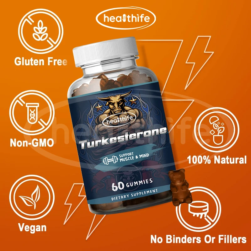 Порошок экстракта Healthife Ajuga Turkestanica 500 мг/60 мармеладей/бутылка мармеладки туркестерона