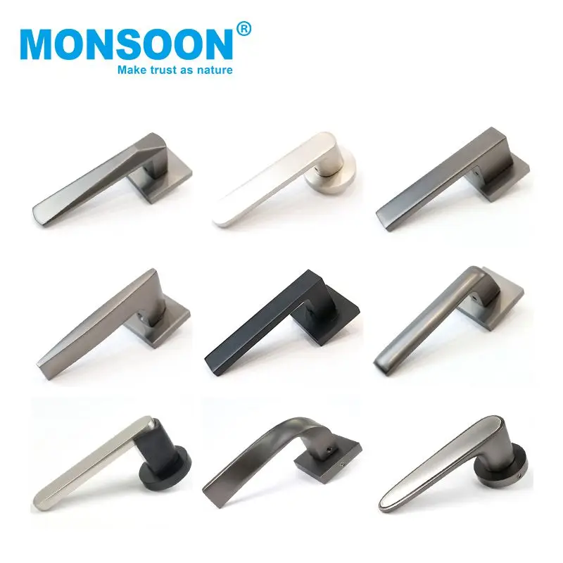 wholesale external brass zinc plated apartment wooden pull handle door handles with key lock