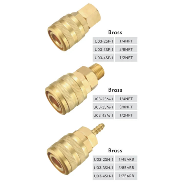 USA ARO TYPE 1/4' BODY, Brass/Steel Coupling Pneumatic fitting Quick Coupling,Hose Coupling Air Plug 8mm Air hose Brab