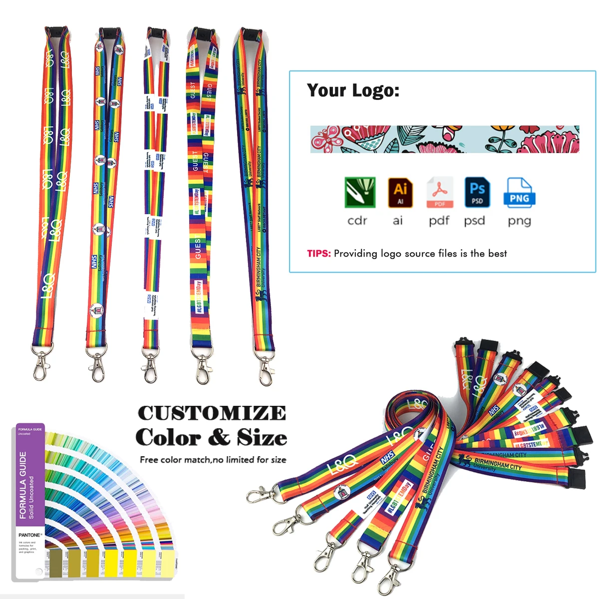 Cheap Personalized Logo Printed Lanyard Elastic Blended Webbing Lanyard Sublimation Polyester Wrist Elastic Jacquard Lanyard