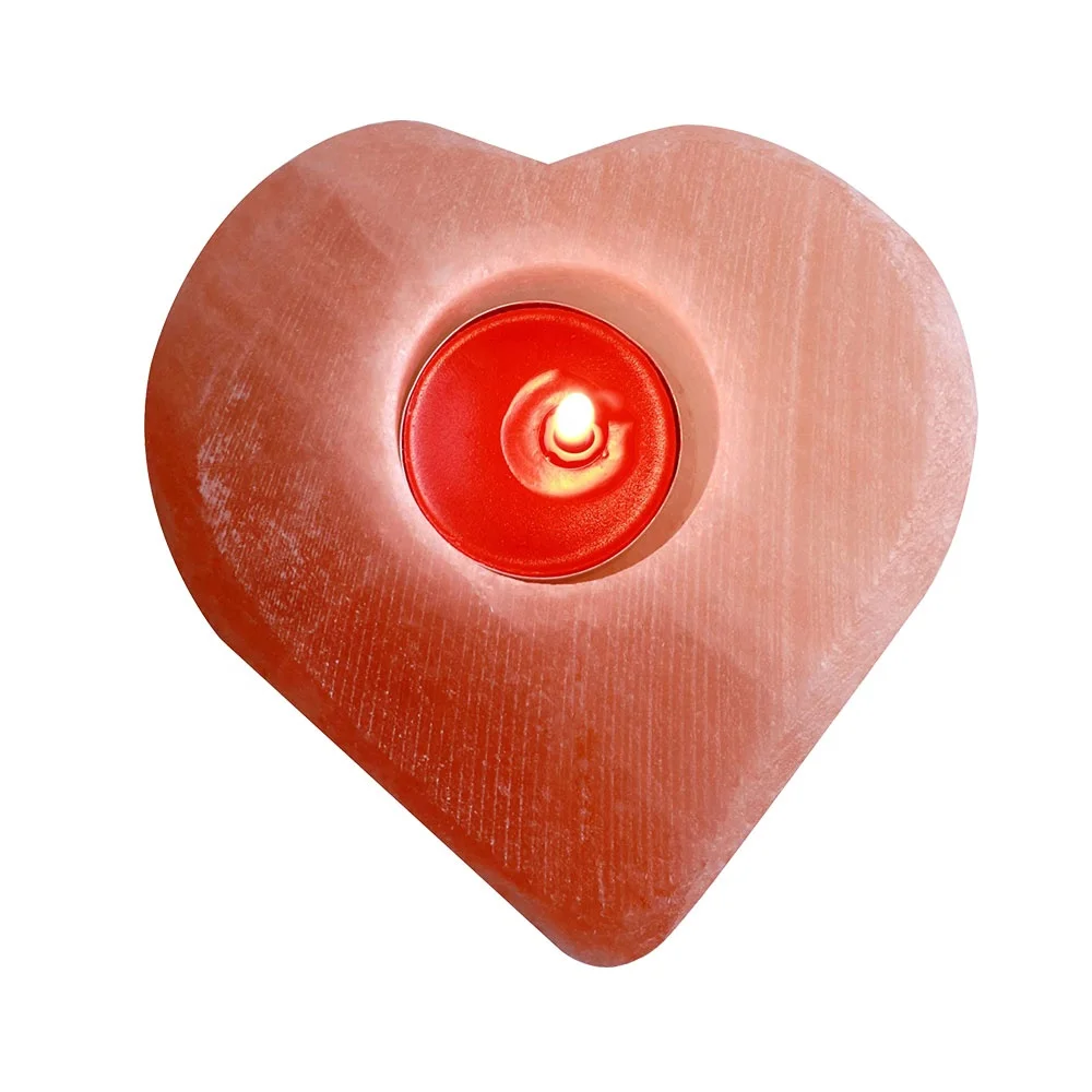 Pure Pink Himalayan Salt Heart Salt Candle Holder Best For Aromatherapy -Sian Enterprises