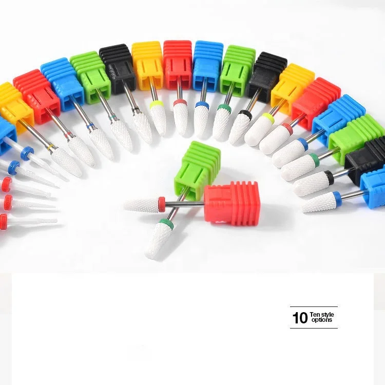Different Sizes Nail Polish Ceramic Grinding Head Single Branch Elastic Electric Nail Grinder Tool Head Nail Drill Bit