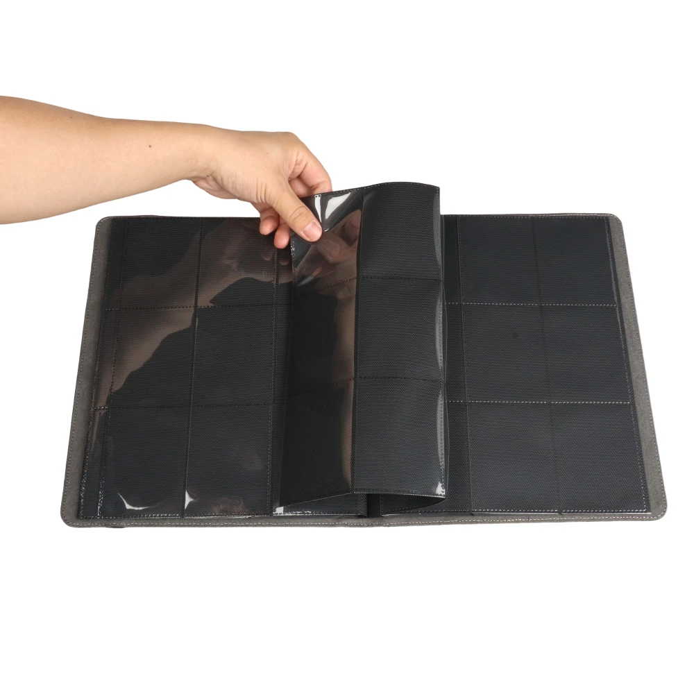360 Pockets PU Leather Elastic Band Trading Card Folder Baseball Custom 12 Pocket Toploader Trading Card Binder 9 Pocket Binder