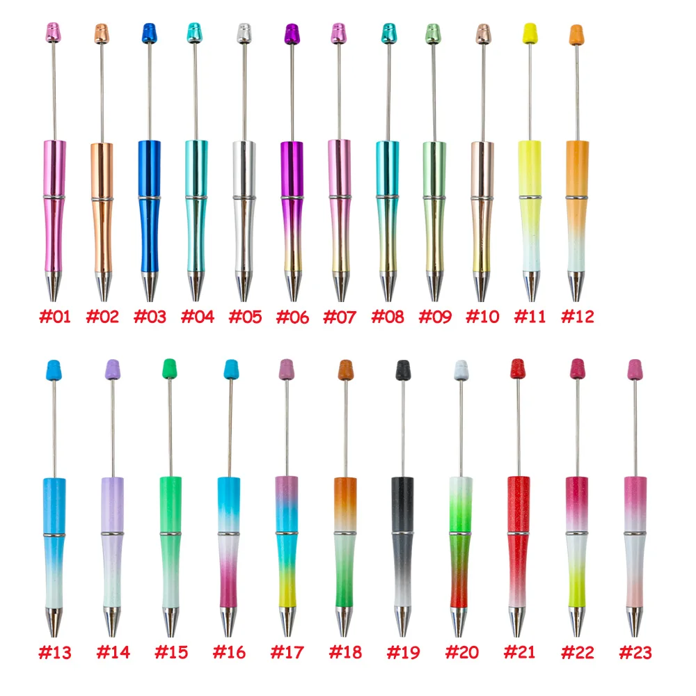 Wholesale DIY beads school office writing ball point pens plastic ballpoint pen custom beaded pens