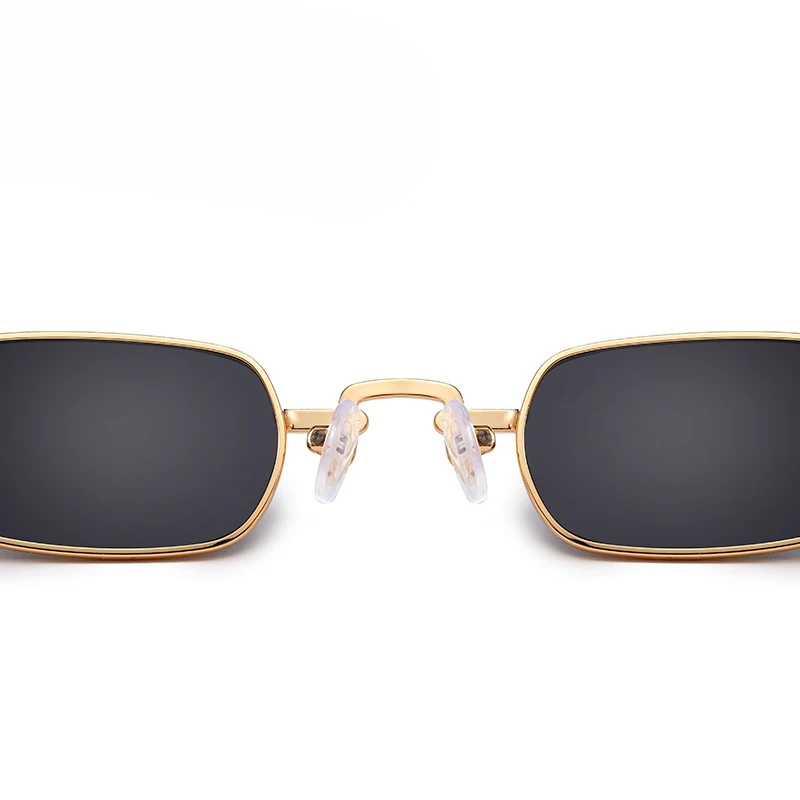 Fashion New Hip Hop Sunglasses Ready Stock Wholesale Mini Small Rectangle Metal Sun Glasses For Women Men