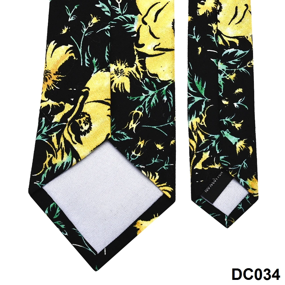 YiLi Custom Floral Flower Digital Screen Printing Handsome 100% Pure Corbata Ties for Men Cotton