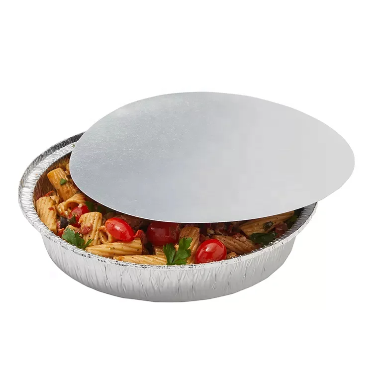 Factory direct sales of takeaway food lunch boxes safe high temperature resistant round aluminum foil containers