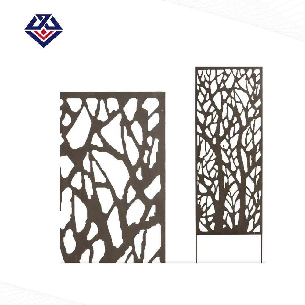 Aluminium Customized Newly Design Indoor Iron Art Pattern Laser Cut Freestand Wall Panel Perforated Metal Fence For Pool