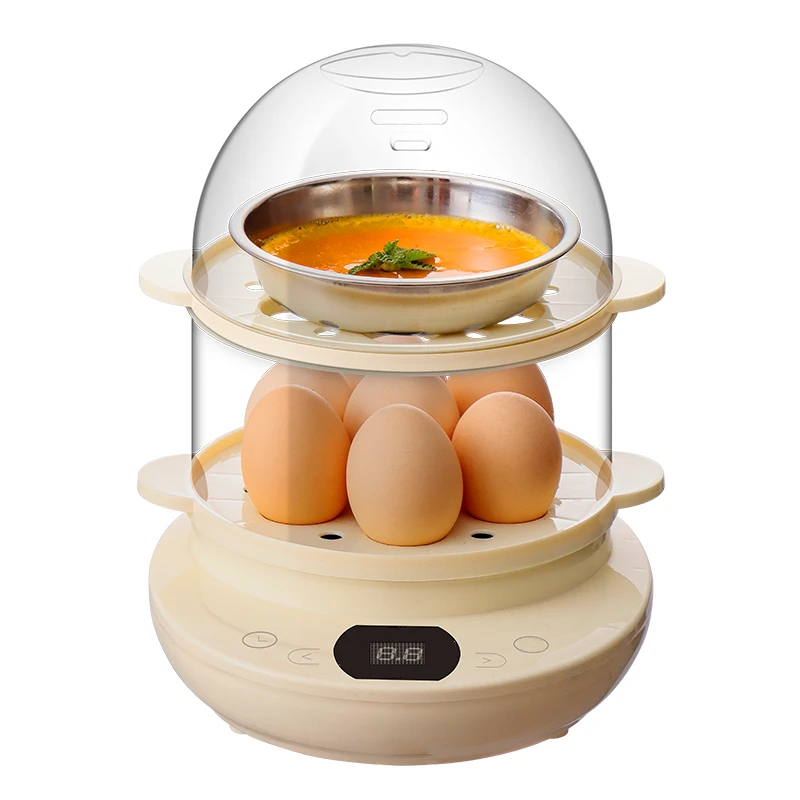 Induction cooker household plastic egg boiler with electric heating pot steam oven roasting frying pan 2 layer multi purpose egg