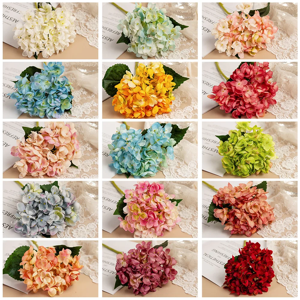 China factory artificial hydrangea flowers real touch silk hydrangea