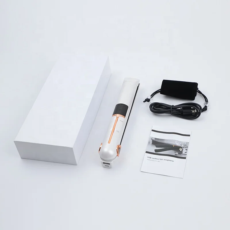 Salon Portable LED Display Mini Travel Electric USB Flat Irons Rechargeable Cordless Wireless Hair Straightener