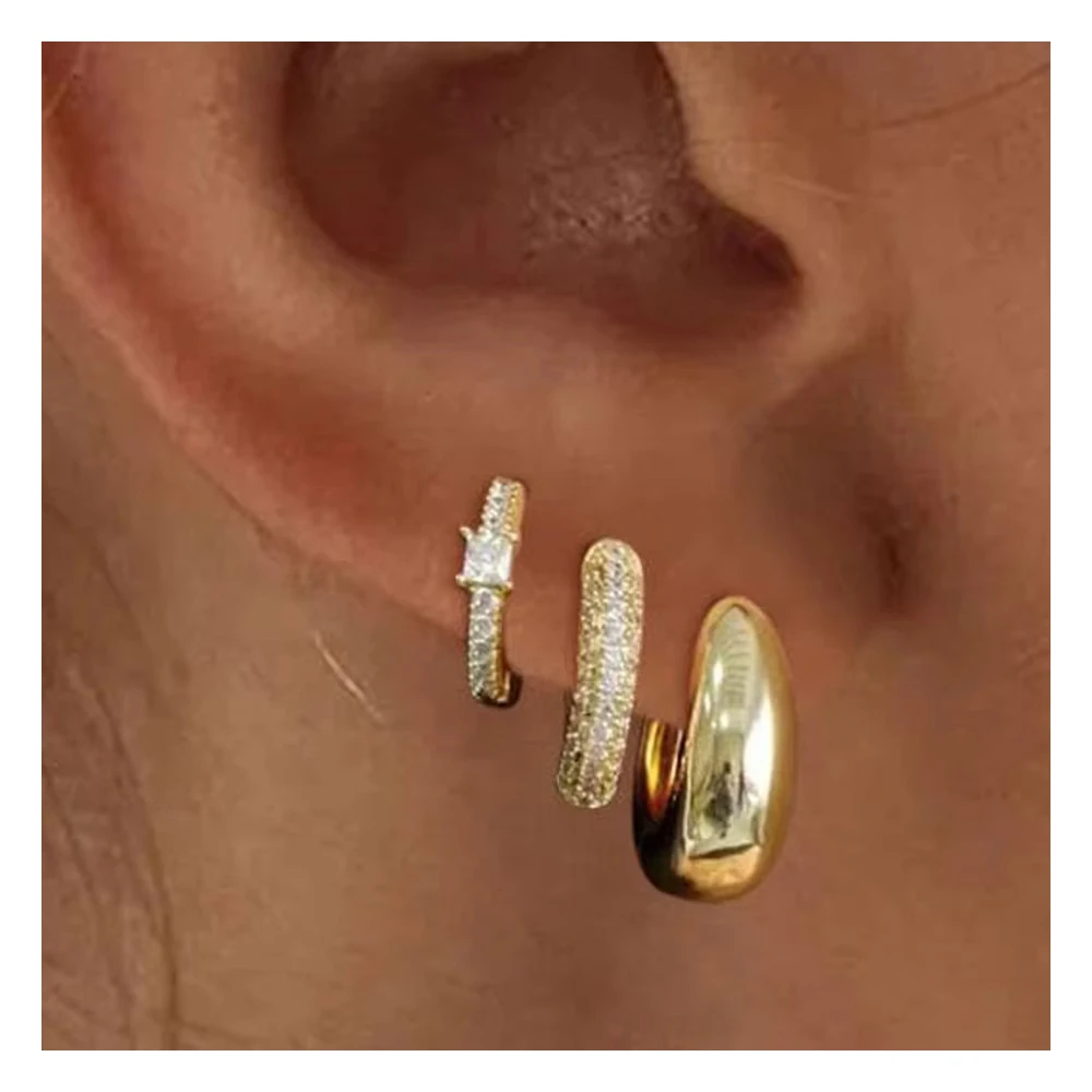 Dainty Elegant 14K Gold Plated Single Earring Set for Women Stylish Trendy Party Festival Casual jewelry Gift