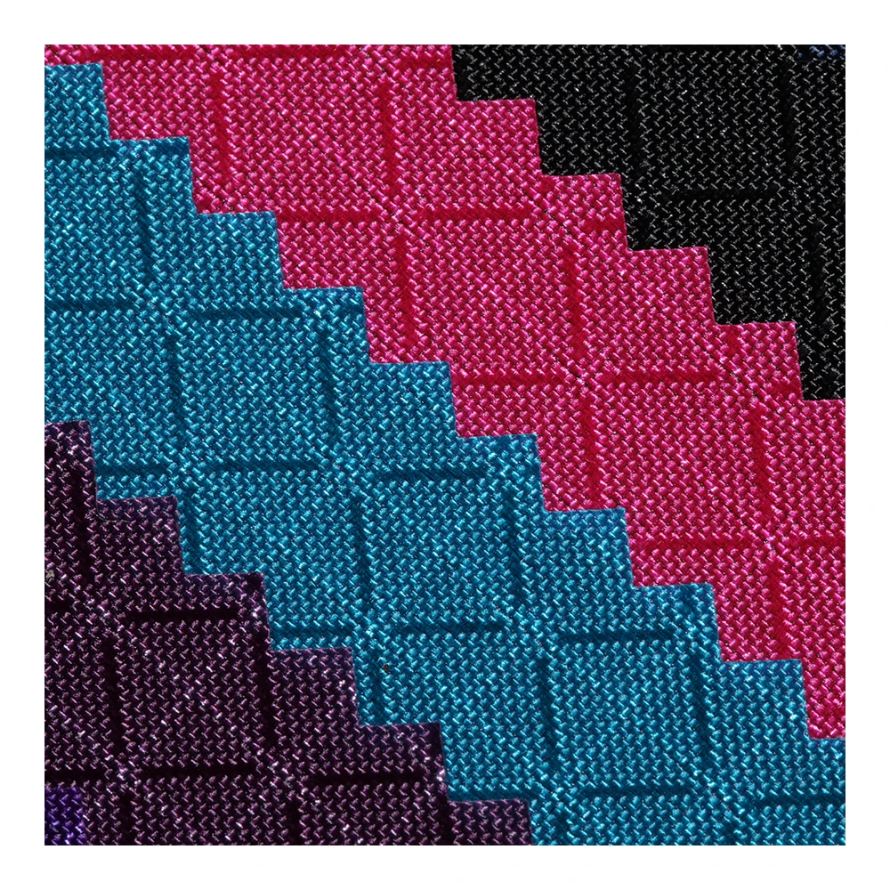 420D nylon Two tone diamond grid fabric material for bag