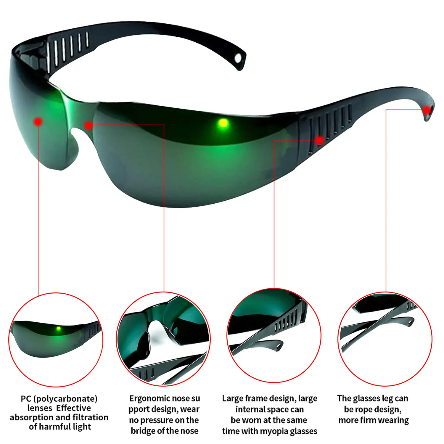 NICESEEM Good Quality Laser Protective Glasses for Laser Welding Machine Cutting Machine