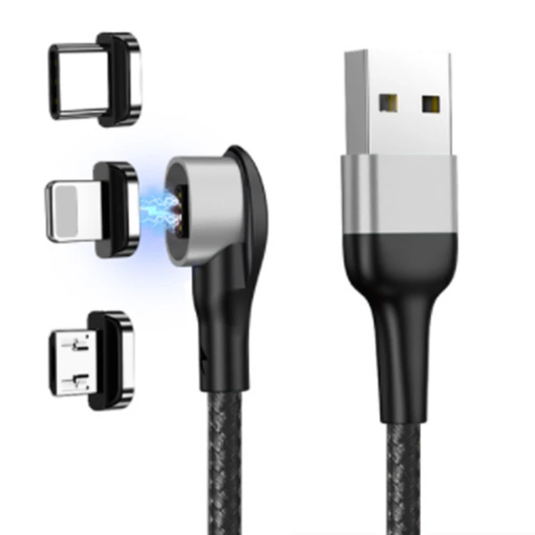 charging cable 3 in 1 cable 90 Degree Elbow Magnetic Charger / Data Cable  interface is changeable for game device