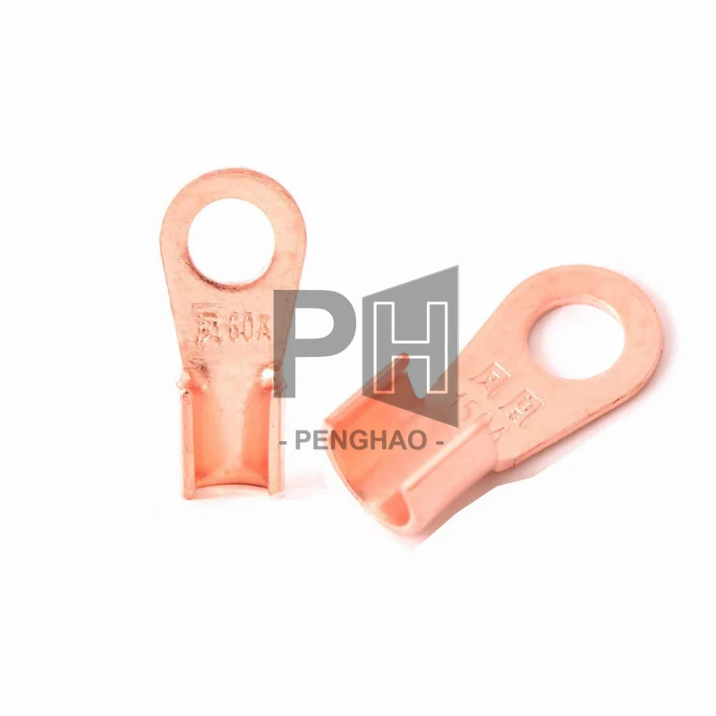 8Ga, 10Ga Car Audio Pure Copper Power Cord Terminal O-Shaped Round Hole Terminal Nose Wire Ear Copper Ear Thickened