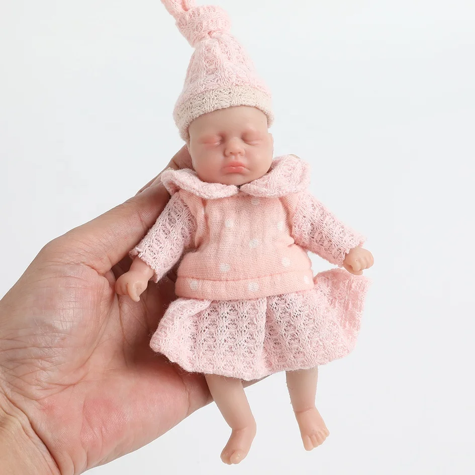 6.1 inch Mini Reborn Baby Dolls Sweet Girl Full Silicone Body Best Gift for Kids